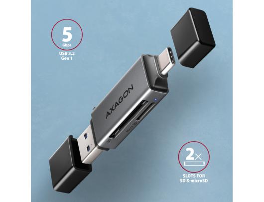 Kortelių skaitytuvas AXAGON CRE-DAC USB 3.2 Gen 1/USB 3.1 Gen 1/USB 3.0/USB 2.0/USB 1.1