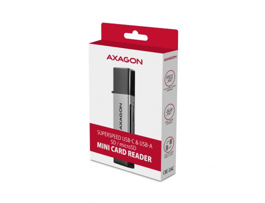 Kortelių skaitytuvas AXAGON CRE-DAC USB 3.2 Gen 1/USB 3.1 Gen 1/USB 3.0/USB 2.0/USB 1.1