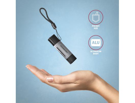 Kortelių skaitytuvas AXAGON CRE-DAC USB 3.2 Gen 1/USB 3.1 Gen 1/USB 3.0/USB 2.0/USB 1.1