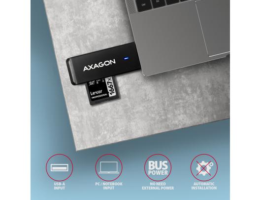 Kortelių skaitytuvas AXAGON CRE-S2N USB 3.2 Gen 1 USB 3.1 Gen 1 USB 3.0 USB 2.0 USB 1.1