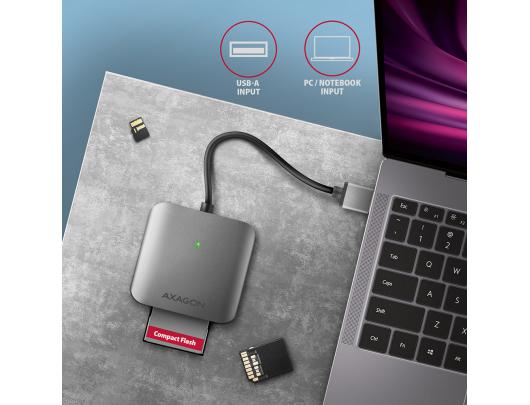Kortelių skaitytuvas AXAGON CRE-S3 USB 3.2 Gen 1/USB 3.1 Gen 1/USB 3.0/USB 2.0/USB 1.1