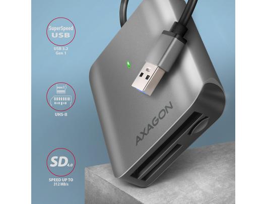 Kortelių skaitytuvas AXAGON CRE-S3 USB 3.2 Gen 1/USB 3.1 Gen 1/USB 3.0/USB 2.0/USB 1.1