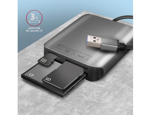 Kortelių skaitytuvas AXAGON CRE-S3 USB 3.2 Gen 1/USB 3.1 Gen 1/USB 3.0/USB 2.0/USB 1.1