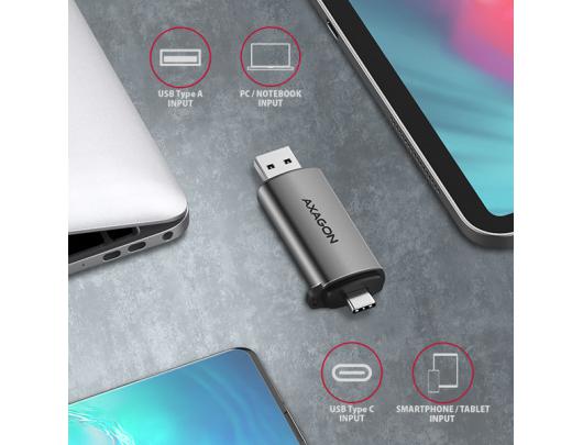 Kortelių skaitytuvas AXAGON CRE-SAC USB 3.2 Gen 1/USB 3.1 Gen 1/USB 3.0/USB 2.0/USB 1.1