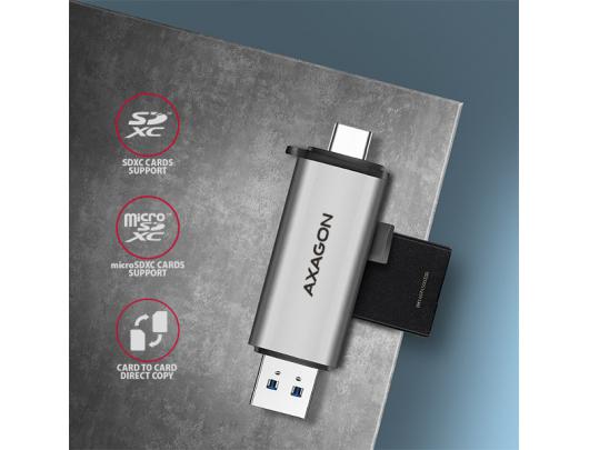 Kortelių skaitytuvas AXAGON CRE-SAC USB 3.2 Gen 1/USB 3.1 Gen 1/USB 3.0/USB 2.0/USB 1.1