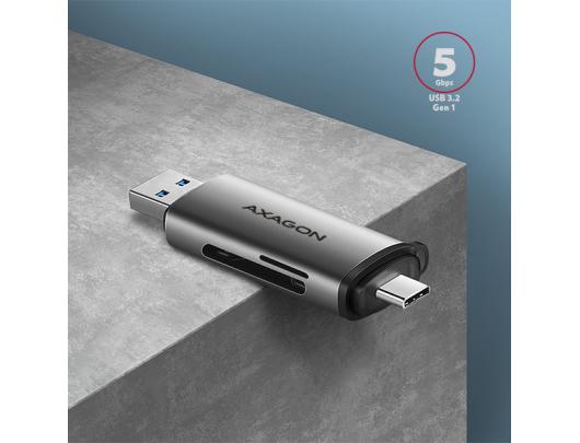 Kortelių skaitytuvas AXAGON CRE-SAC USB 3.2 Gen 1/USB 3.1 Gen 1/USB 3.0/USB 2.0/USB 1.1