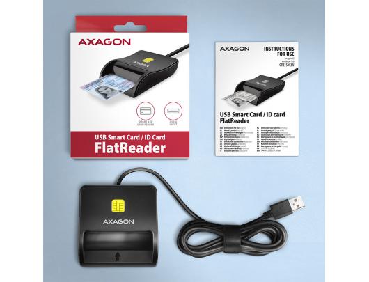 ID kortelių skaitytuvas AXAGON CRE-SM3N Kompaktiškas USB 2.0/USB 1.1