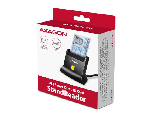 Kortelių skaitytuvas AXAGON Universalus USB kontaktinis Smart/ID kortelių skaitytuvas USB 2.0/USB 1.1