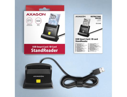 Kortelių skaitytuvas AXAGON Universalus USB kontaktinis Smart/ID kortelių skaitytuvas USB 2.0/USB 1.1