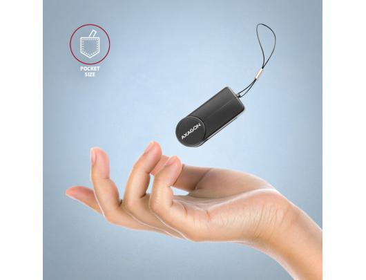 Kortelių skaitytuvas AXAGON CRE-SMPA Sulankstomas kišeninis USB-A kontaktas