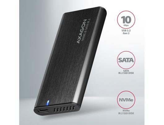 Kietojo disko dėklas AXAGON EEM2-SB2 M.2 NVMe/M.2 SATA USB 3.2 (Gen 1)