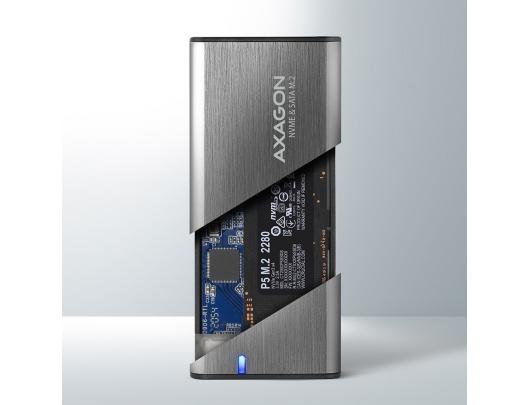 Kietojo disko dėklas AXAGON EEM2-SG2 M.2 NVMe/M.2 SATA USB 3.2 (Gen 2)