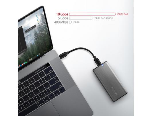Kietojo disko dėklas AXAGON EEM2-SG2 M.2 NVMe/M.2 SATA USB 3.2 (Gen 2)
