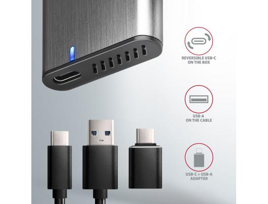 Kietojo disko dėklas AXAGON EEM2-SG2 M.2 NVMe/M.2 SATA USB 3.2 (Gen 2)