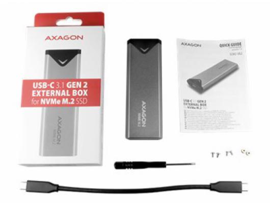 Kietojo disko dėklas AXAGON EEM2-UG2 M.2 NVMe Card / PCIe (NVMe) USB 3.2 (Gen 2)