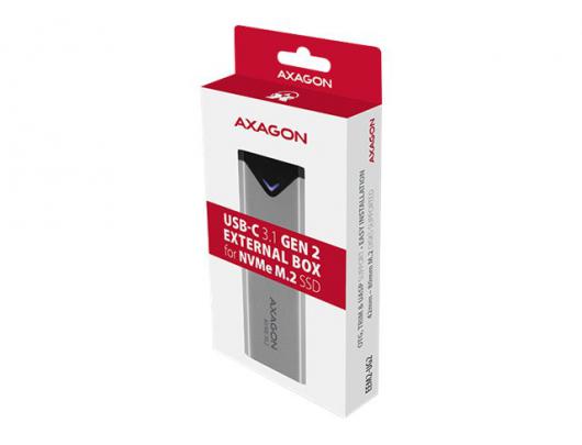 Kietojo disko dėklas AXAGON EEM2-UG2 M.2 NVMe Card / PCIe (NVMe) USB 3.2 (Gen 2)