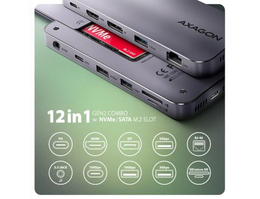 Adapteris AXAGON USB-C USB 3.2 Gen 2 DisplayPort Alternate Mode