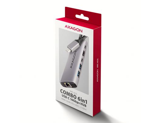 USB-C daugiafunkcis adapteris AXAGON Multi port USB 3.2 (Gen 2) 10Gbps hub
