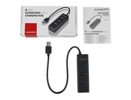 USB šakotuvas AXAGON Peripheral sharing and hubs 4 portų Juoda