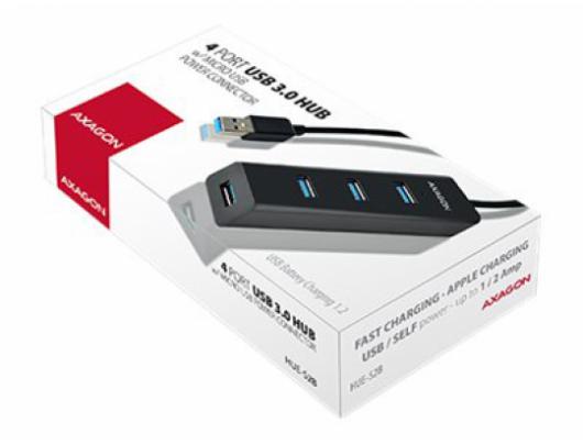 USB šakotuvas AXAGON Peripheral sharing and hubs 4 portų Juoda