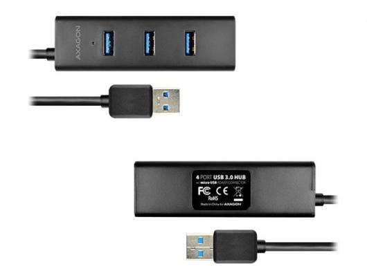USB šakotuvas AXAGON Peripheral sharing and hubs 4 portų Juoda