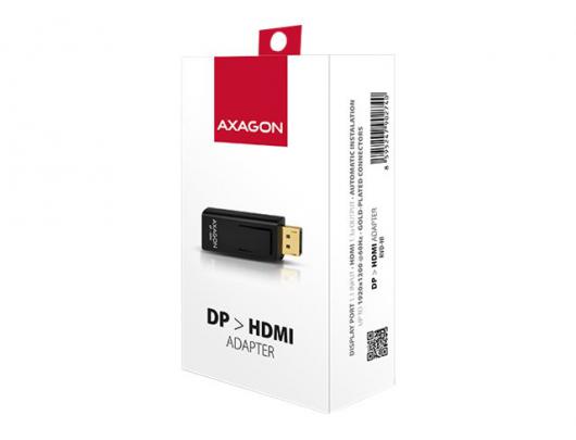 Adapteris AXAGON HDMI DisplayPort Juodas