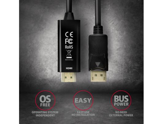Kabelis AXAGON DisplayPort HDMI 1.8 m
