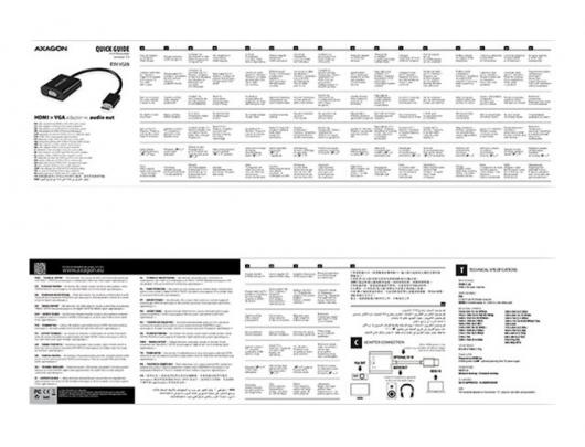 Adapteris AXAGON 0.17 m Juodas