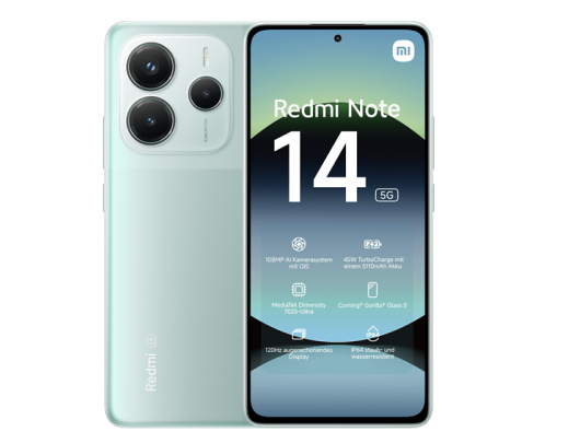Mobilusis telefonas Xiaomi Redmi Note 14 Coral Green, 256 GB