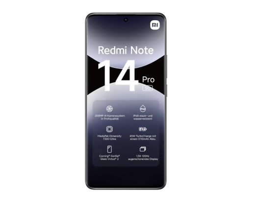 Mobilusis telefonas Xiaomi Redmi Note 14 Pro 6.67" Midnight Black, 256 GB