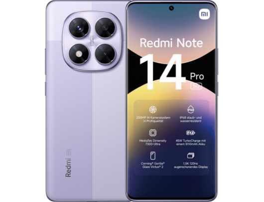 Mobilusis telefonas Xiaomi Redmi Note 14 Pro 6.67" Lavender Purple, 256 GB