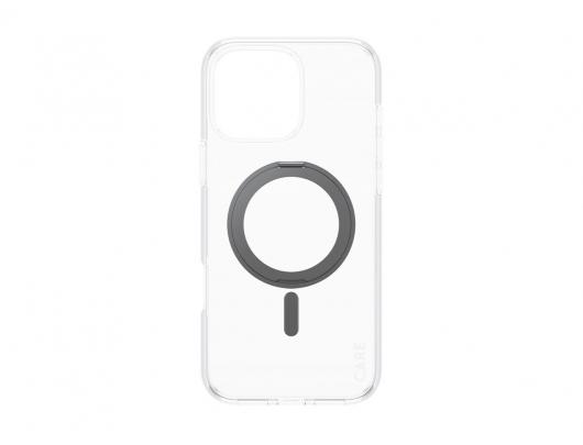 Dėklas PanzerGlass CARE iPhone 16 Pro Max Skaidrus su Juodu Atraminiu Stovu ir MagSafe