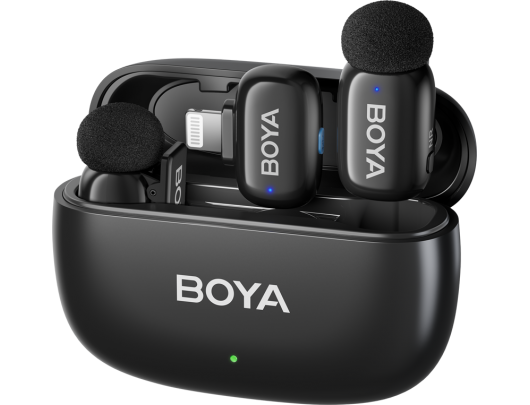 Belaidis mikrofonas Boya mini-15 Lightning juodas