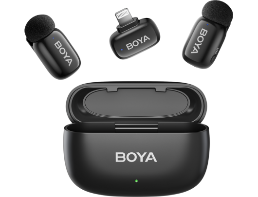 Belaidis mikrofonas Boya mini-15 Lightning juodas