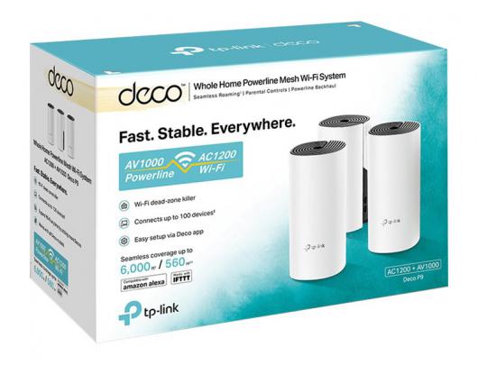 Maršrutizatorius TP-LINK Deco P9 AC1300 2.4 GHz / 5 GHz 3 maršrutizatoriai