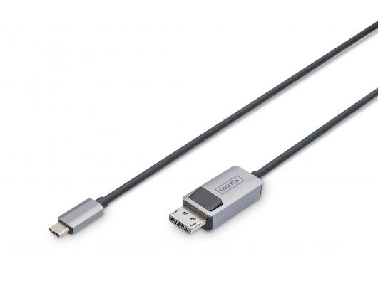 Vaizdo adapterio kabelis Digitus USB-C į DisplayPort 1 m juodas