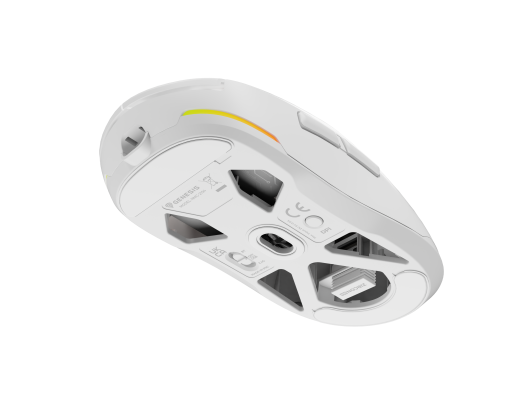 Pelė Genesis Zircon 660 PRO, belaidė/su laidu, žaidimų, 2.4 GHz, Bluetooth, USB, balta