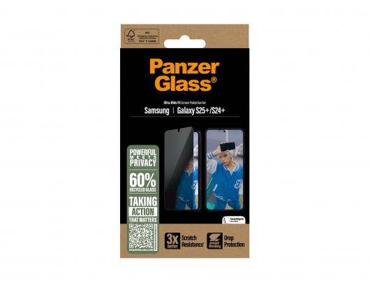 Ekrano apsauga PanzerGlass Samsung Galaxy S25+, su privatumo filtru, skaidri, juoda