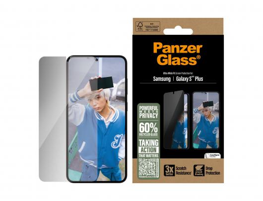 Ekrano apsauga PanzerGlass Samsung Galaxy S25+, su privatumo filtru, skaidri, juoda