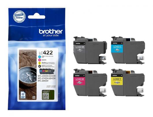 Rašalo kasetė Brother 422 Value Pack Juoda Geltona Žydra Purpurinė