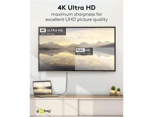 Kabelis Goobay USB-C į HDMI 4K 60 Hz 1 m Juodas
