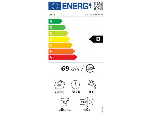 Skalbimo mašina Candy CS 1272DRRE/1-S 7 kg LCD antracitas