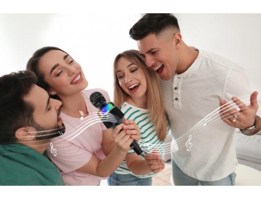 Belaidis karaoke mikrofonas Gembird MICBT-01-BK 3.5mm Bluetooth Juodas