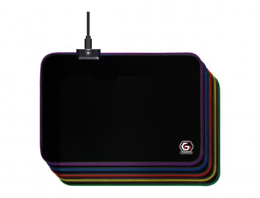 Apšviestas pelės kilimėlis Cablexpert Gembird MP-GAMELED-M 35 cmx25 cm Audinys, guminė puta Juoda