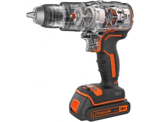 Gręžtuvas Black&Decker BCD383D2XK-QW 18V 2 Baterijos Rinkinys