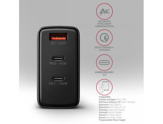 Įkroviklis AXAGON ACU-DPQ100 100W
