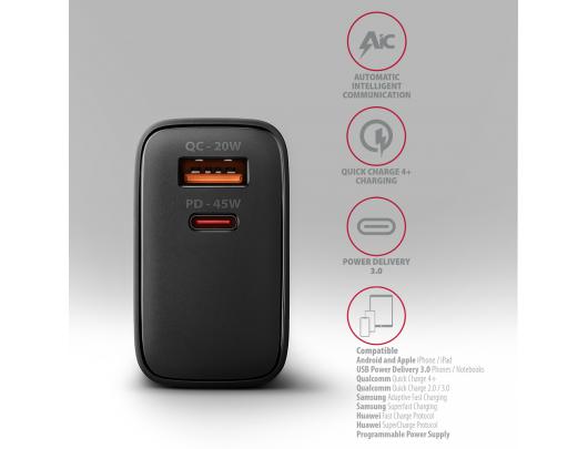 Įkroviklis AXAGON ACU-PQ45 45W