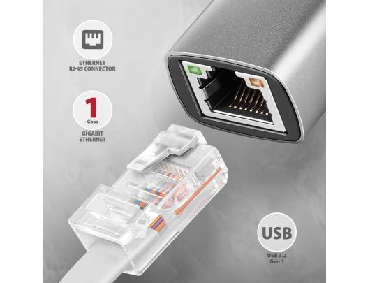 Adapteris AXAGON ADE-TXCA, USB 3.2 Gen 1 Gigabit Ethernet, Nintendo Switch palaikymas, USB C-A redukcija