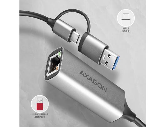 Adapteris AXAGON ADE-TXCA, USB 3.2 Gen 1 Gigabit Ethernet, Nintendo Switch palaikymas, USB C-A redukcija
