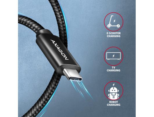Kabelis AXAGON USB Type C Juodas 2.5 m